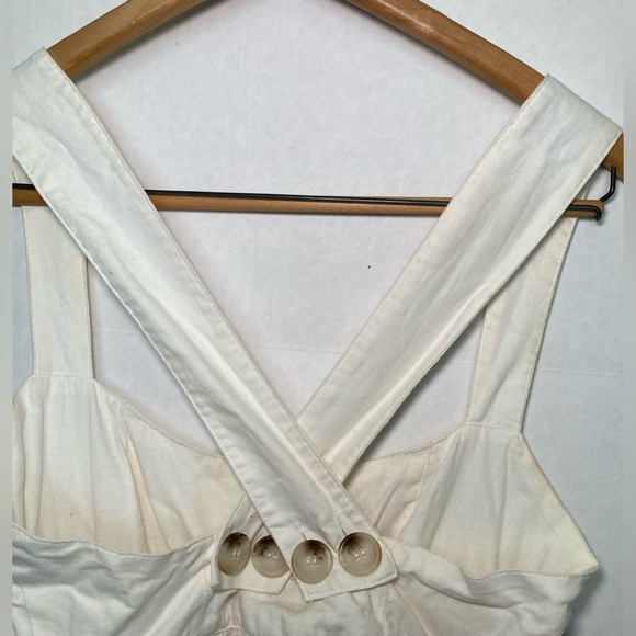 Free People 🟣 GUC Size 6 Carolina White Button-Up Mini Dress **note - Picture 5 of 16